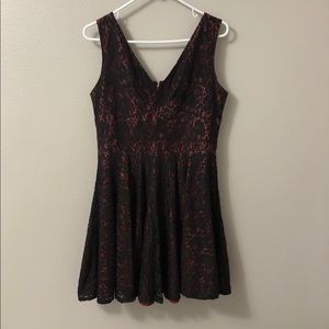 Black and Red Lace Party Dress